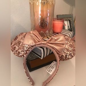 Disney Minnie Mouse Ears Rose Gold - Size OS